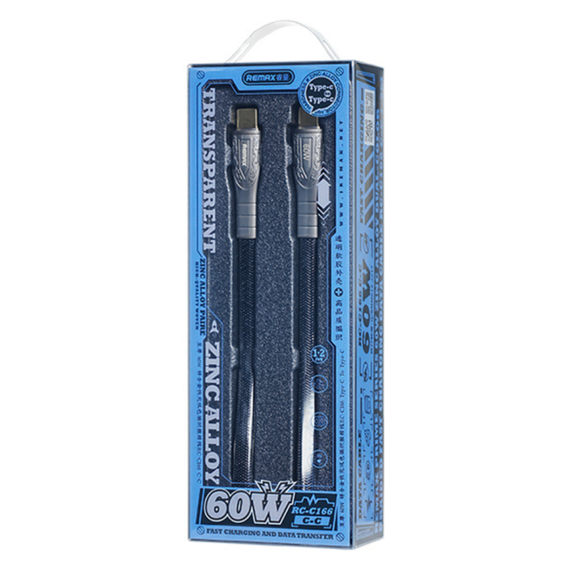 Câble Type-C / Type-C en Alliage Zinc Tressé de Charge Rapide 60W REMAX Prime Series RC-C166 - 1.2M … — REMAX · Smarty Paris 18e